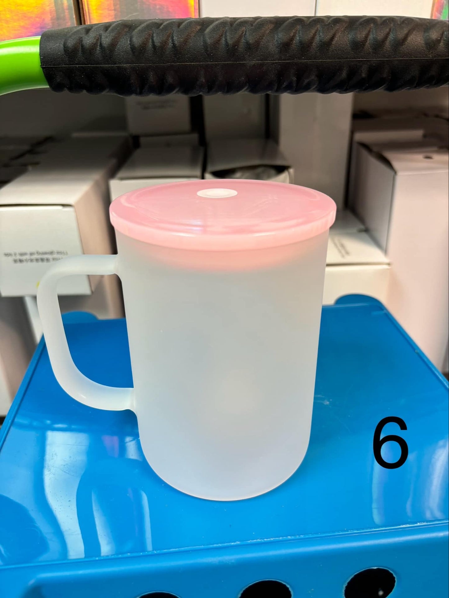 SUBLIMATION GLASS COFFEE MUG WITH LID