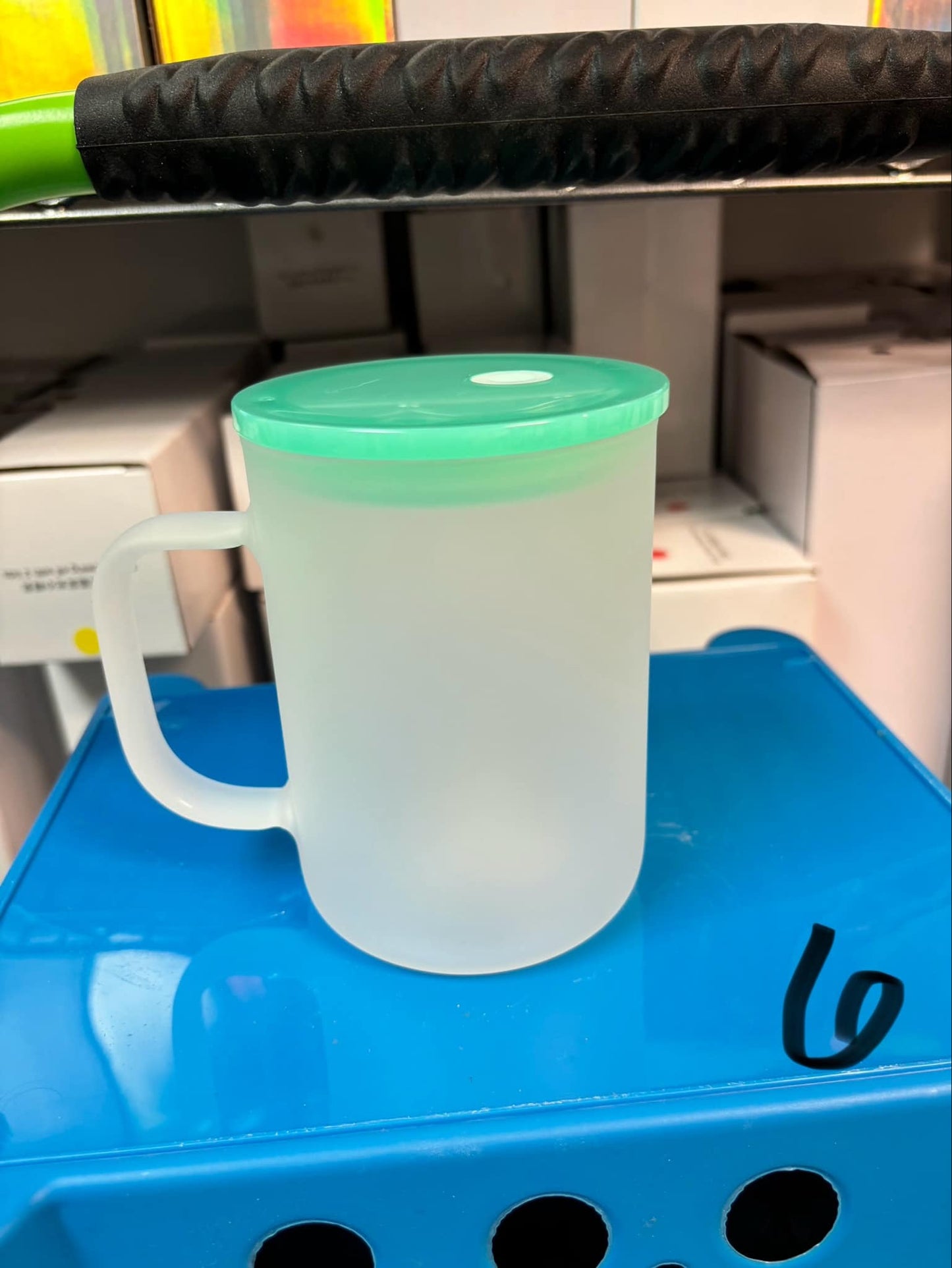 SUBLIMATION GLASS COFFEE MUG WITH LID