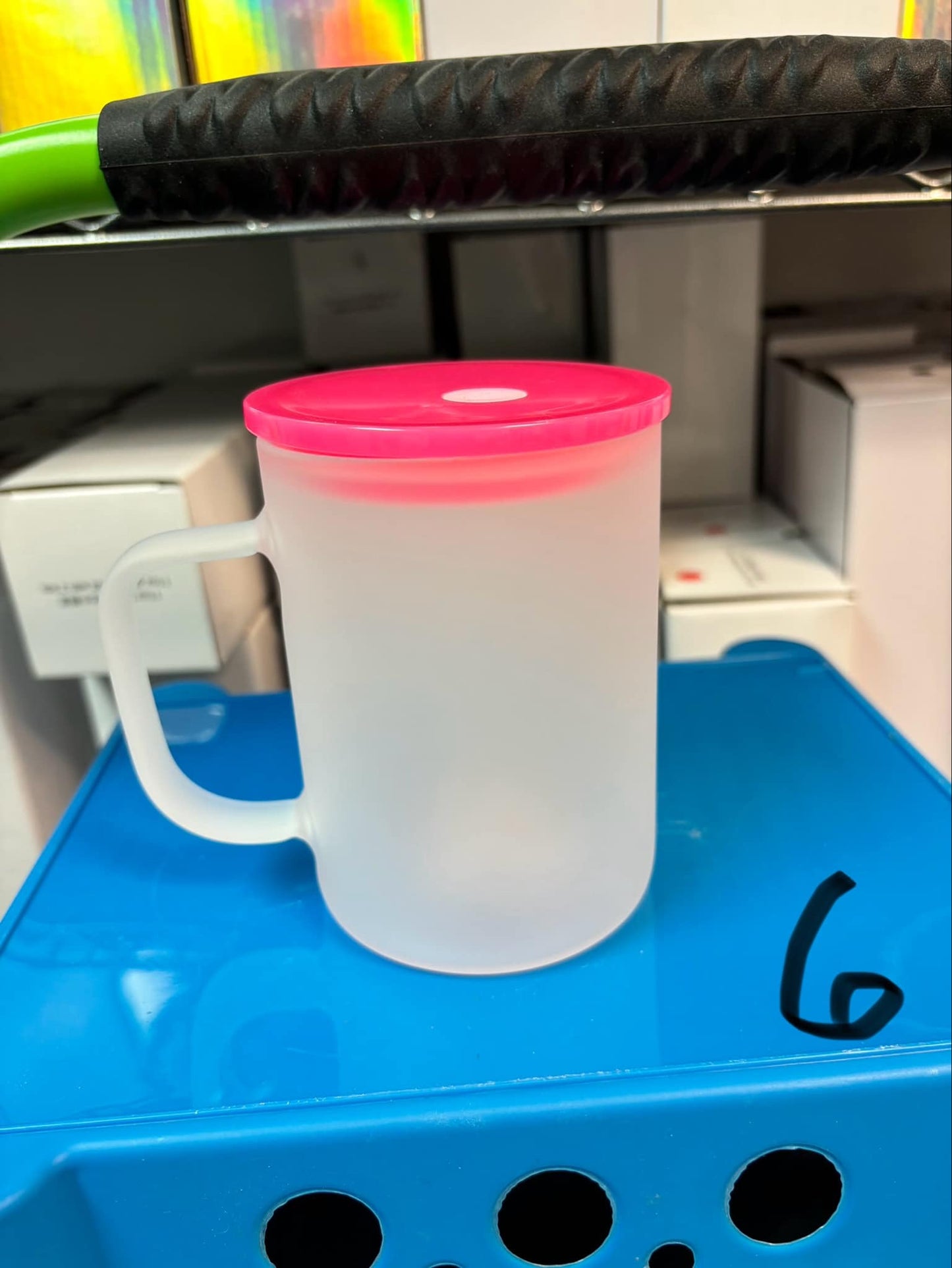 SUBLIMATION GLASS COFFEE MUG WITH LID