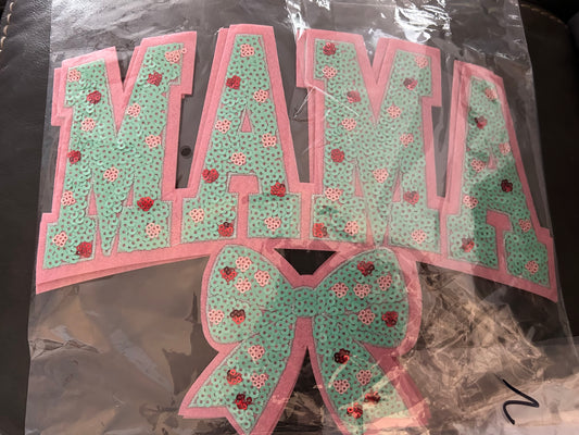 SEQUINED HEAT PATCH MAMA