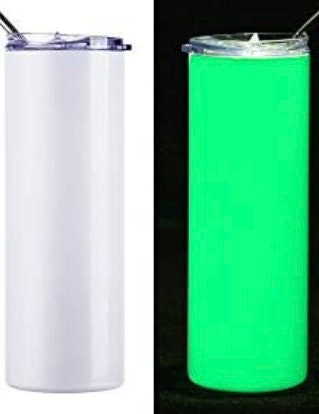 Green glow in the dark sublimation tumbler
